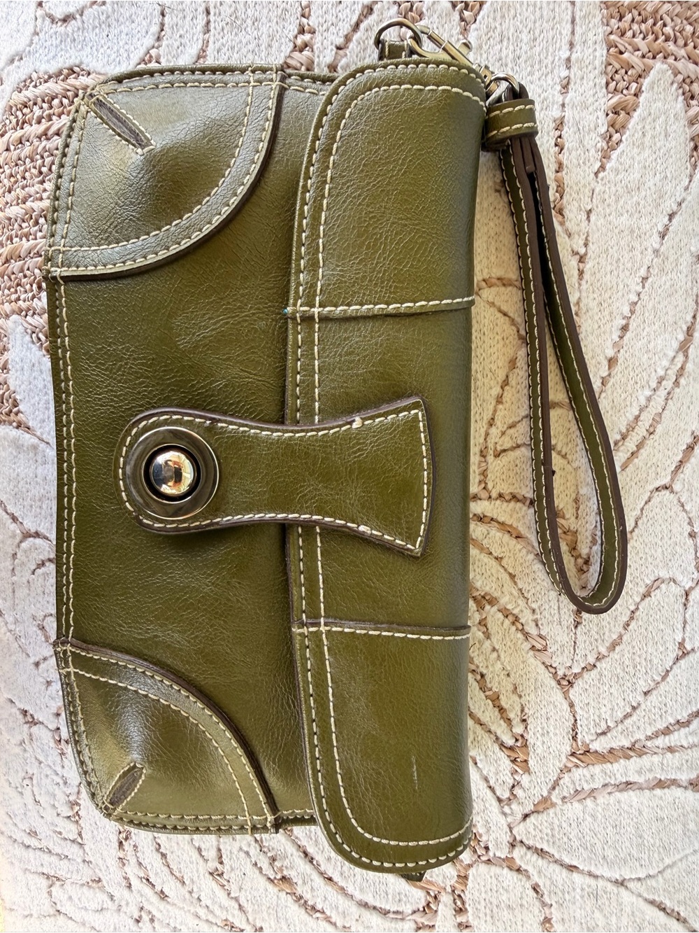 Olive Green Wristlet Clutch - Women's Bag